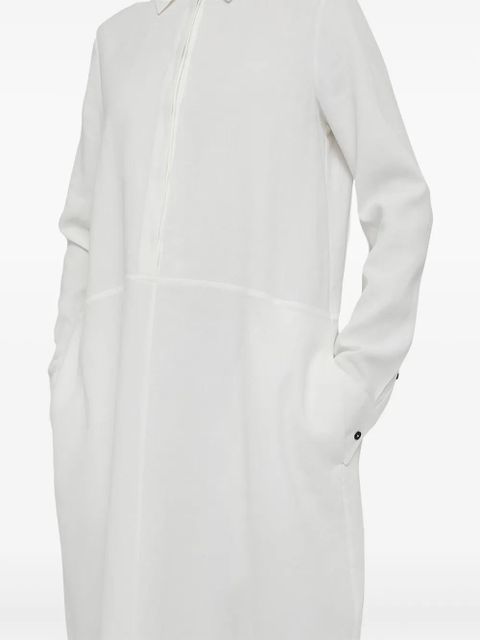 Jil Sander linen long-sleeve shirt dress - White