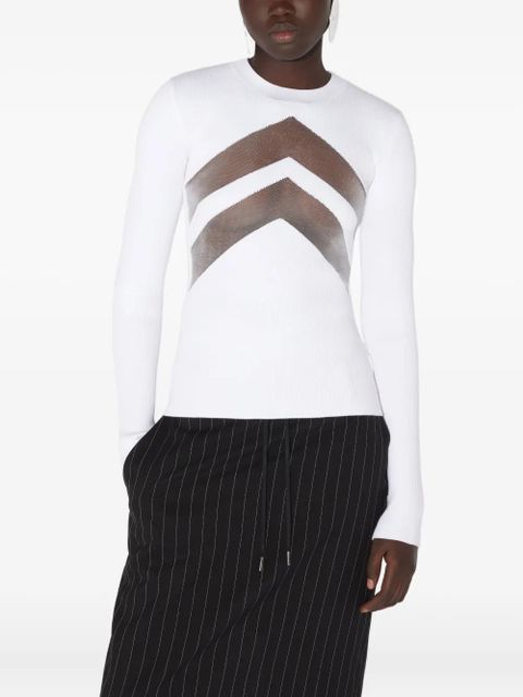 Jean Paul Gaultier le top blanc à chevrons - White