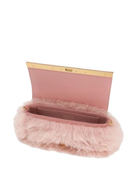 Dolce & Gabbana Marlene shearling and palmellato calfskin shoulder bag - Pink