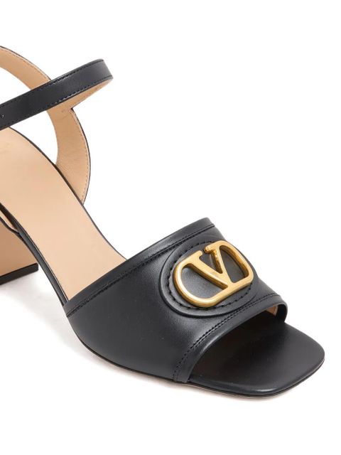 Valentino Garavani 75mm VLogo block-heel sandals - Black
