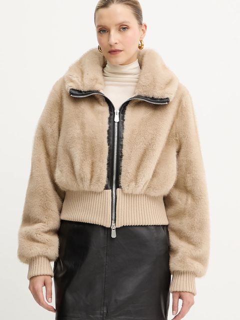 Pinko kurtka kolor beżowy przejściowa oversize 105399 A2PI - zdjęcie produktu nr 1