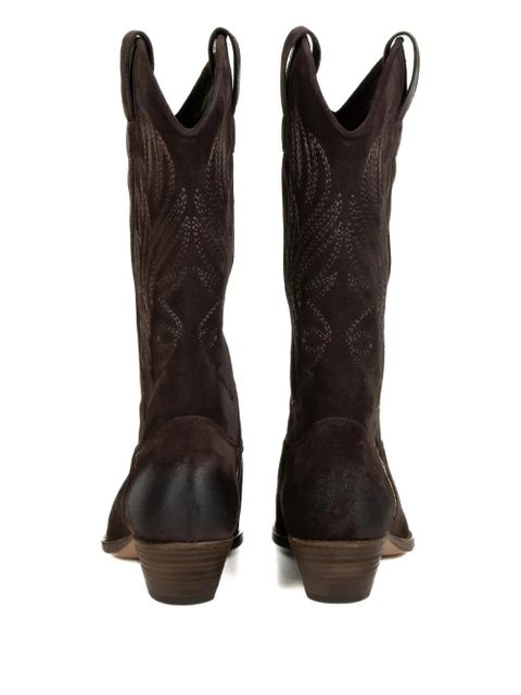 LEMAIRE embroidered boots - Brown