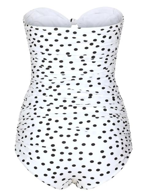 Dolce & Gabbana polka dot-print strapless swimsuit - White - zdjęcie produktu nr 2