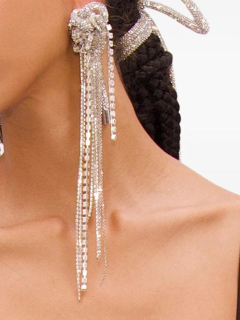 AREA Messy chain crystal-embellished earrings - Silver