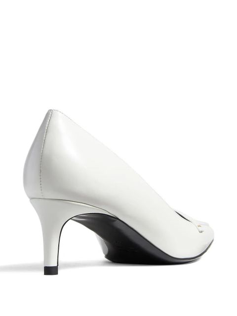 KHAITE 50mm Celia square-toe heeled pumps - White