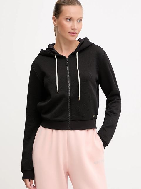 Guess bluza PEONY damska kolor czarny z kapturem gładka V5YQ06 KBSL2 - zdjęcie produktu nr 1