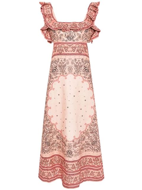 ZIMMERMANN Matchmaker Frilled midi dress - Pink - zdjęcie produktu nr 1