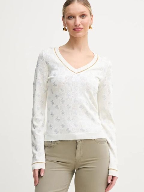 Guess sweter ROSIE damski kolor beżowy lekki W5GR07 Z3D60 - zdjęcie produktu nr 1