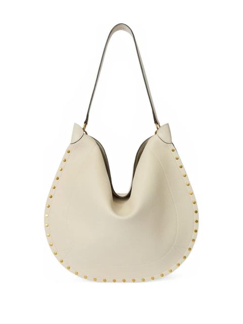 ISABEL MARANT Oskan Soft studded shoulder bag - Neutrals