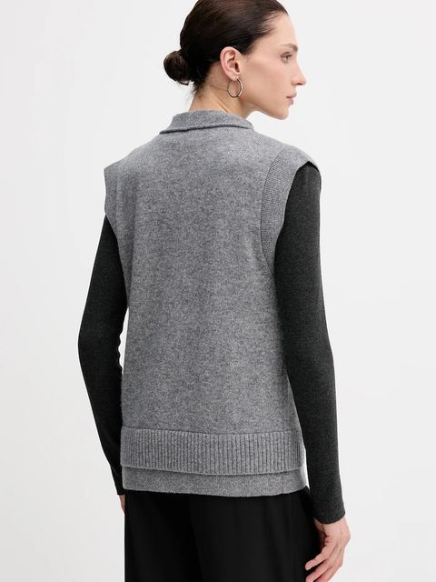 Sisley kamizelka z dodatkiem wełny damski kolor szary 1M9AL603B
