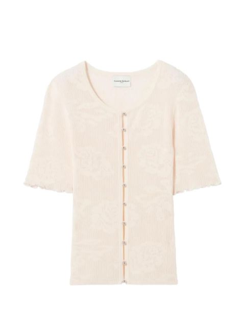 Claudie Pierlot buttoned short-sleeves cardigan - Neutrals - zdjęcie produktu nr 1