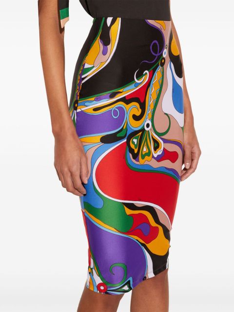 PUCCI Orchidee-print pencil skirt - Purple