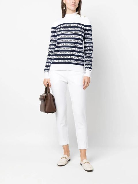 Lauren Ralph Lauren striped mock-neck jumper - White - zdjęcie produktu nr 2