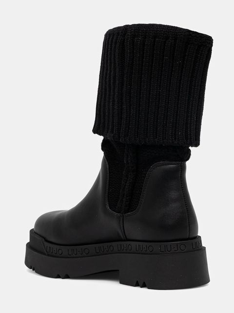 Liu Jo kozaki LOVE 65 damskie kolor czarny na płaskim obcasie SF5121TX33022222