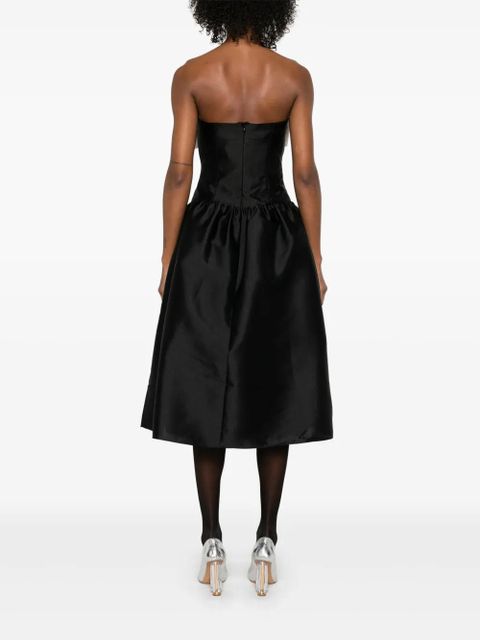 Self-Portrait taffeta contrast-bow midi dress - Black - zdjęcie produktu nr 2