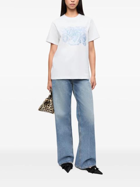 GANNI motif-embroidered T-shirt - White - zdjęcie produktu nr 2