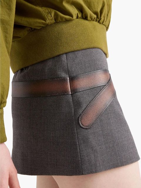 Prada 3D printed-belt mini skirt - Grey