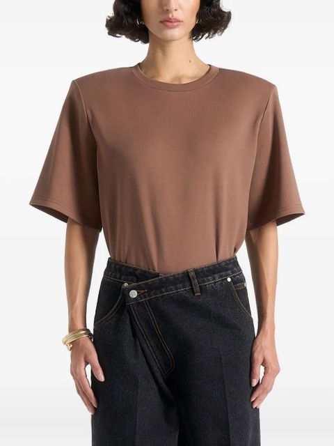 Manière De Voir Mia wide-shoulder bodysuit T-Shirt - Brown - zdjęcie produktu nr 1