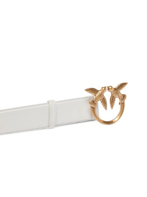 PINKO Love Birds-buckle belt - White