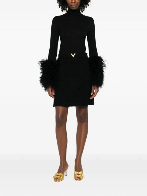 Valentino Garavani triangle-detail mini skirt - Black - zdjęcie produktu nr 2