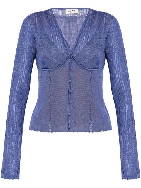 Lanvin corset-style lace top - Blue - zdjęcie produktu nr 1