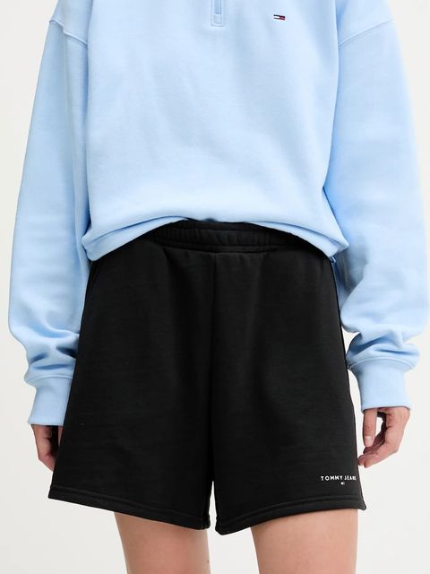 Tommy Jeans szorty damskie kolor czarny gładkie high waist DW0DW21152 - zdjęcie produktu nr 1