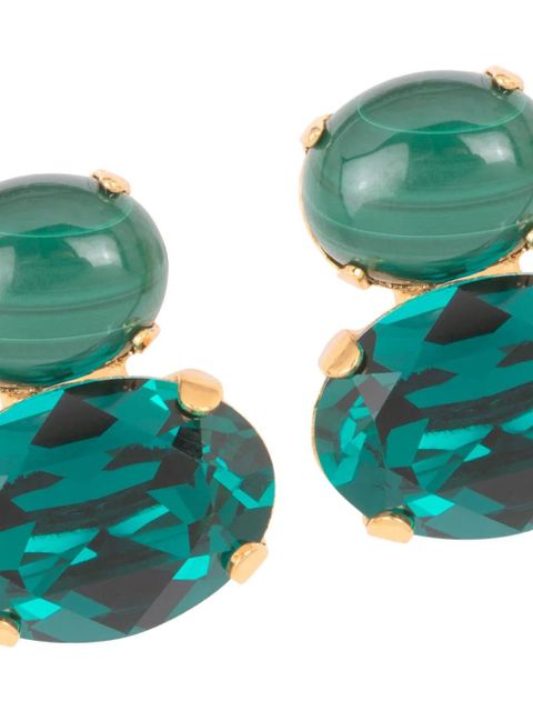 Jennifer Behr Yvette oval-crystal earrings - Grey - zdjęcie produktu nr 2