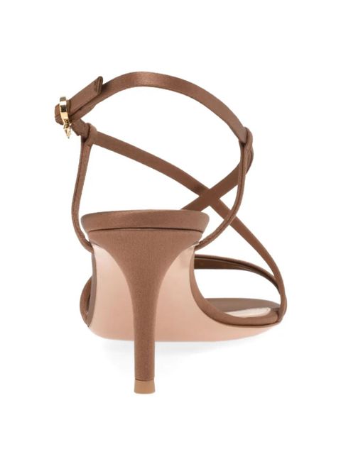 Gianvito Rossi satin heeled sandals - Brown