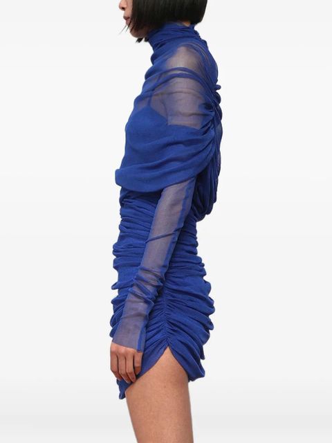 Christopher Esber sheer draped mini dress - Blue - zdjęcie produktu nr 2