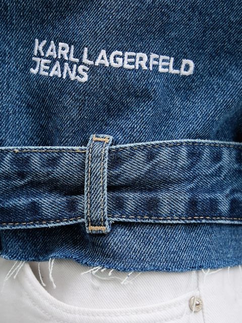 Karl Lagerfeld Jeans kurtka jeansowa kolor niebieski przejściowa B1W14040