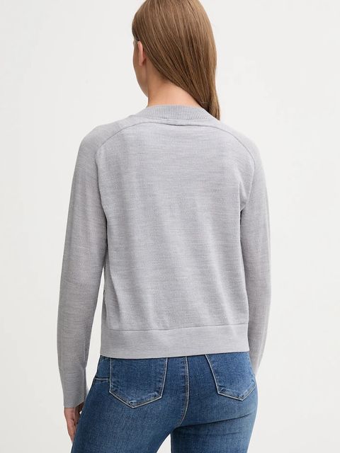 United Colors of Benetton kardigan wełniany damski kolor szary lekki 11AHD604R - zdjęcie produktu nr 2