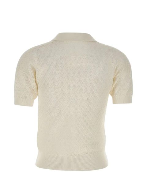 Faithfull the Brand Lenna openwork-knit polo shirt - White - zdjęcie produktu nr 2