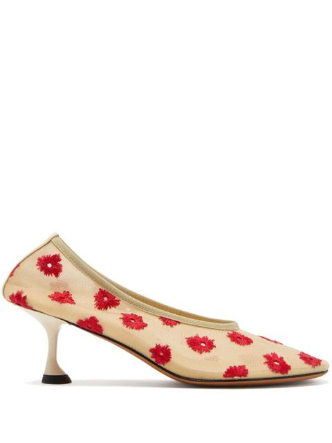 Proenza Schouler Tee floral-embroidered pumps - Neutrals - zdjęcie produktu nr 1