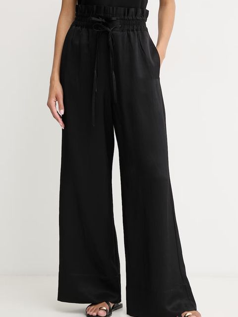 BOSS Orange spodnie wide leg damskie z dodatkiem lnu C Tacola - zdjęcie produktu nr 2