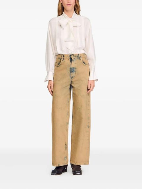 SANDRO acid-wash five-pocket jeans - Brown