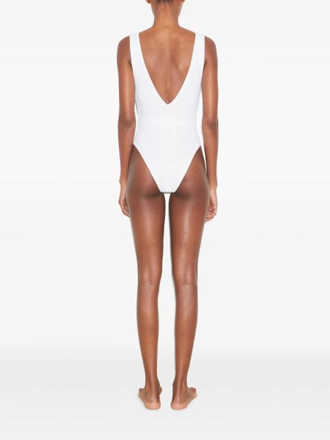 Tory Burch belted V-neck swimsuit - White - zdjęcie produktu nr 2