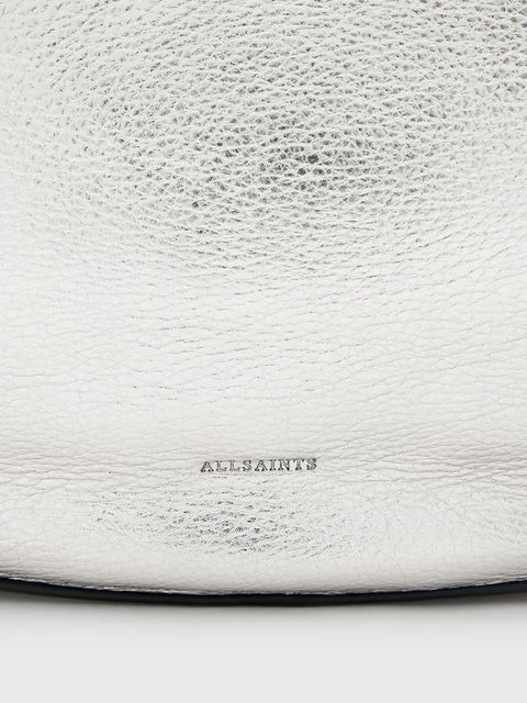 AllSaints torebka skórzana HALF kolor srebrny W336XC