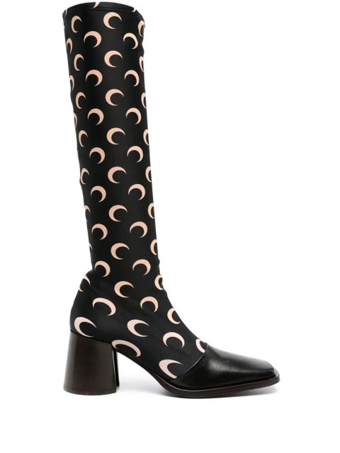 Marine Serre Regenerated jersey knee-high boots - Black - zdjęcie produktu nr 1