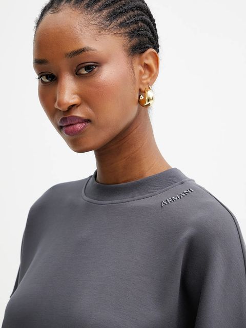 Armani Exchange bluza damska kolor szary gładka XW000740 AF16111