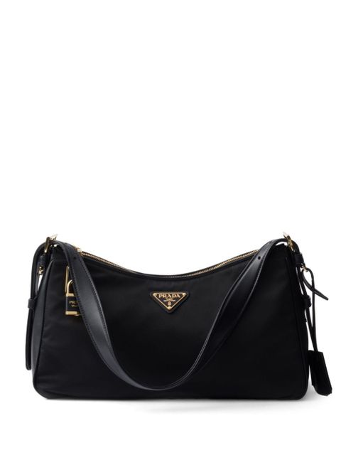 Prada large leather-trim shoulder bag - Black - zdjęcie produktu nr 1
