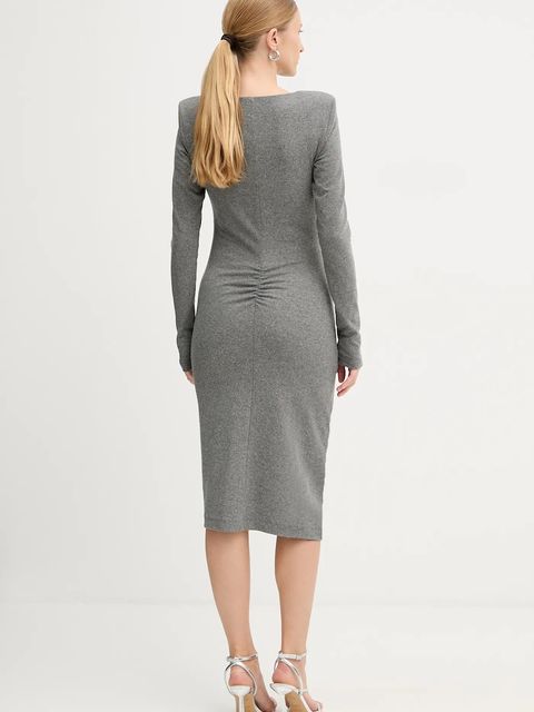 Pinko sukienka z dodatkiem wełny kolor szary mini dopasowana 106126 A2ZU