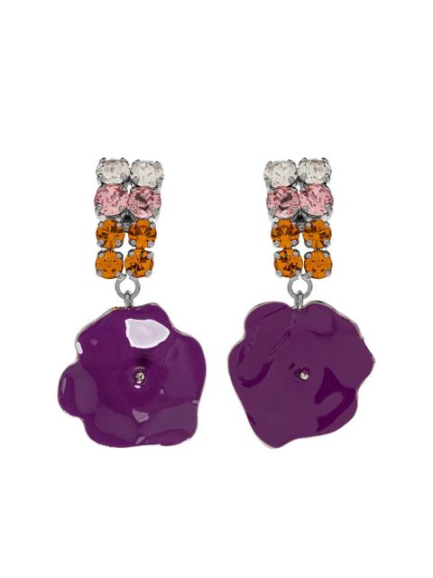 Marni flower-design embellished earrings - Silver - zdjęcie produktu nr 1