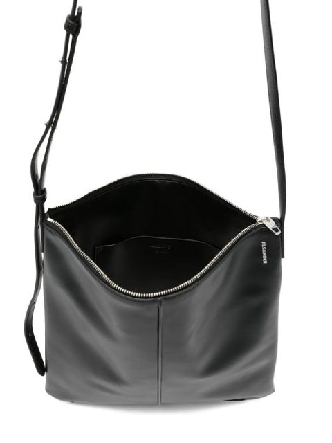 Jil Sander Linea zip leather crossbody bag - Black