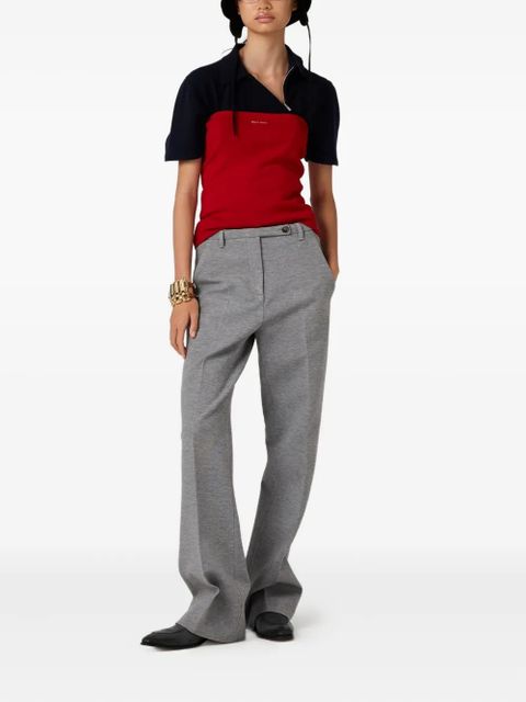 Miu Miu logo-intarsia top - Red