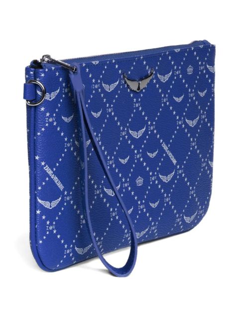 Zadig&Voltaire wings-logo stars clutch bag - Blue