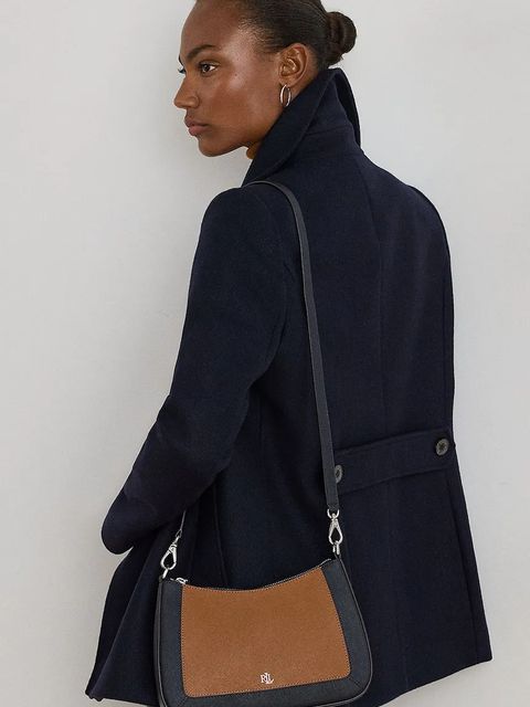 Lauren Ralph Lauren torebka skórzana kolor brązowy 431934891