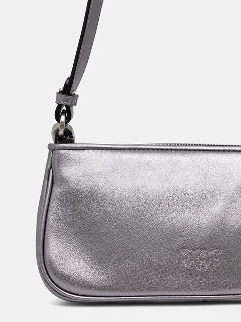 Pinko torebka skórzana Horizontal kolor srebrny 105069 A2O9 - zdjęcie produktu nr 2