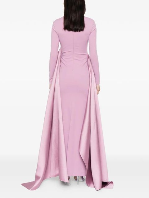 Solace London high-neck sash dress - Pink