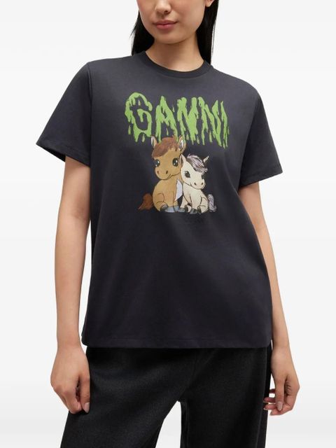 GANNI horse-print T-shirt - Grey - zdjęcie produktu nr 2