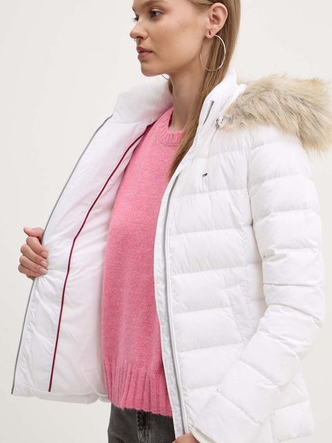 Tommy Jeans kurtka puchowa damska kolor biały zimowa DW0DW18312